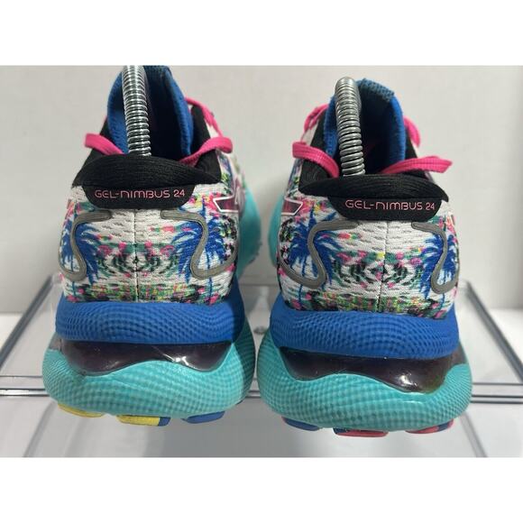 Asics Gel Nimbus 24 Womens 6 Color Injection Tropical Running Shoes 1012B284 - Picture 8 of 12